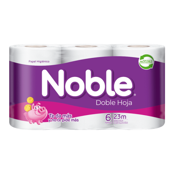 Papel Higienico Noble Doble Hoja 6X23Mt