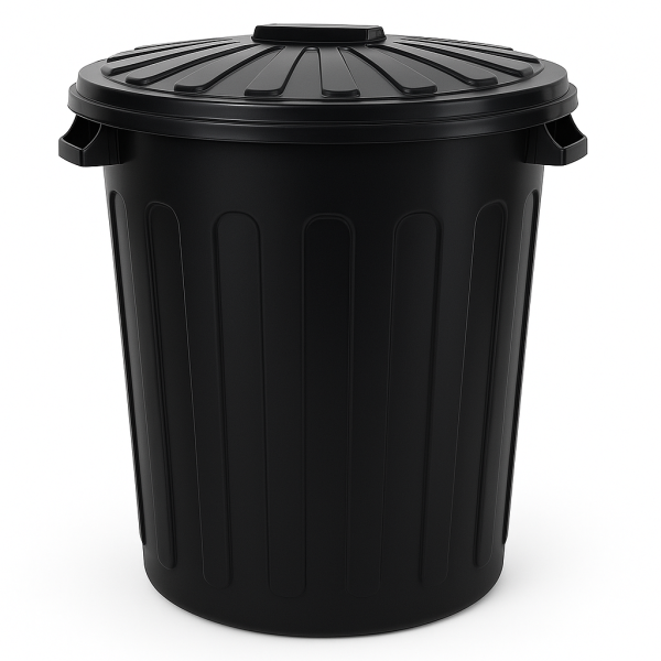 Basurero 60 Lt Tapa Lisa Negro