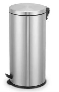 BASURERO CON PEDAL 30LT ACERO INOXIDABLE